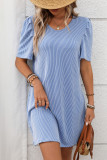 Summer Bubble Short Sleeve Pleated Dress