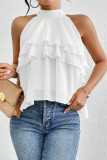 Summer Ruffle Hanging Neck Sleeveless Shirt