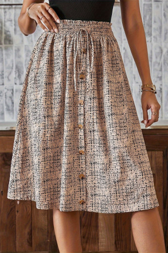 Printed Single Breasted Casual Summer Skirt