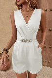 Professional Suit Sleeveless V-Neck Jumpsuit