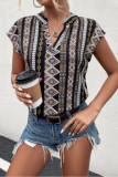 Summer Bohemian Bat Sleeve V-Neck Shirt