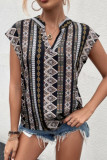 Summer Bohemian Bat Sleeve V-Neck Shirt