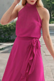 Ruffle Edge Irregular Strap Sleeveless Dress