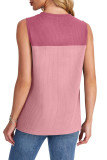 New Round Neck Color Blocked Sleeveless Vest