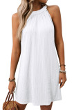 Solid Color Hanging Neck Loose Sleeveless Dress