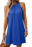 Solid Color Hanging Neck Loose Sleeveless Dress