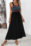 Ethnic Style Floral Embroidery Sleeveless Dress