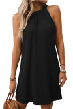 Solid Color Hanging Neck Loose Sleeveless Dress