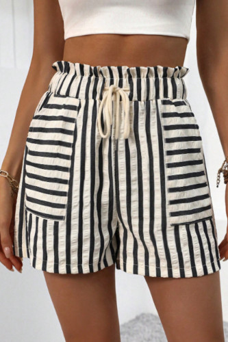 Striped Printed Loose Waistband Shorts