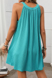 Solid Color Hanging Neck Loose Sleeveless Dress