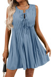 Fashion Pleated Sleeveless Solid Color Dress