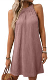 Solid Color Hanging Neck Loose Sleeveless Dress