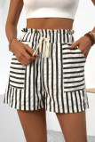 Striped Printed Loose Waistband Shorts