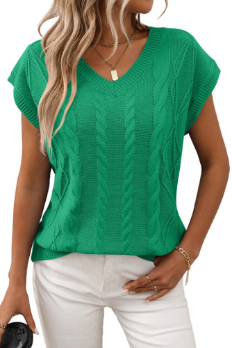 Summer V-Neck Loose Sleeveless Sweater