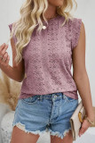 Casual Jacquard Solid Color Sleeveless Vest