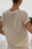 Hollow Out Breathable Versatile Short Sleeved T-Shirt