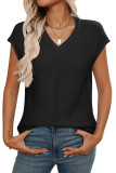 Summer V-Neck Knitted Short Sleeved Shirt