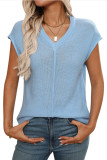 Summer V-Neck Knitted Short Sleeved Shirt