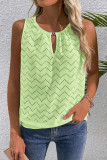 Leisure Sleeveless Round Neck Hollowed Out Vest