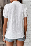 Jacquard V-Neck Short Sleeved T-Shirt