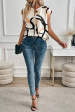 Fashion Printed Short Sleeved V-Neck Shirt