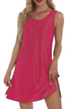 Round Neck Sleeveless Casual Pocket Vest Dress