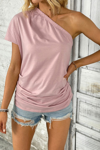 Minimalist Style Versatile Single Shoulder T-Shirt