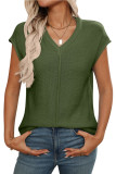 Summer V-Neck Knitted Short Sleeved Shirt