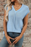 Summer V-Neck Knitted Short Sleeved Shirt