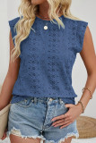Casual Jacquard Solid Color Sleeveless Vest