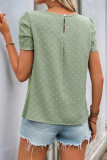 Summer Swiss Dot Petal Short Sleeved Shirt