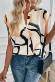 Fashion Printed Short Sleeved V-Neck Shirt