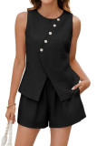 Fashion Sleeveless Vest Shorts Two-Piece Set