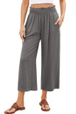 Solid Color Linen Loose Casual Cropped Pants