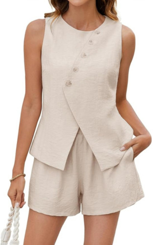 Fashion Sleeveless Vest Shorts Two-Piece Set