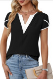 Summer V-Neck Petal Short Sleeved Shirt