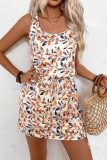 Printed Sleeveless Loose High Waisted Jumpsuit