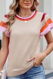 Summer Round Neck Knitted Short Sleeved Sweater
