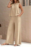 Loose Sleeveless Shirt Long Pants Two-Piece Set