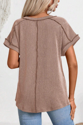 Fashion Short Sleeved V-Neck T-Shirt