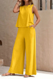 Loose Sleeveless Shirt Long Pants Two-Piece Set