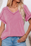Fashion Short Sleeved V-Neck T-Shirt
