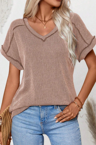 Fashion Short Sleeved V-Neck T-Shirt