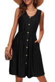 Summer Hollow Out Sleeveless Vest Beach Dress