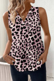 New Leopard Print V-Neck Sleeveless Shirt