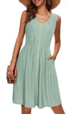 Summer Hollow Out Sleeveless Vest Beach Dress