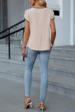Summer V-Neck Petal Short Sleeved Shirt