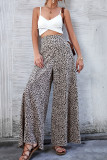 Leopard Print High Waisted Loose Casual Pants