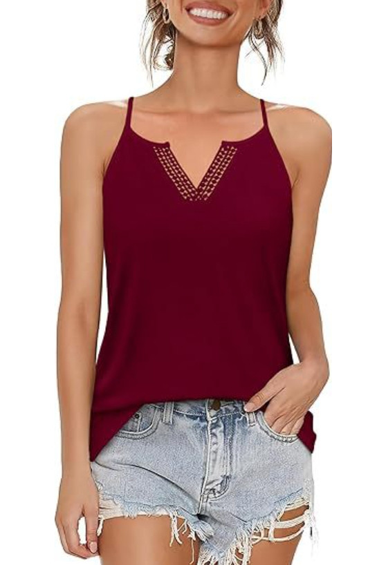 V-Neck Lace Loose Casual Camisole Vest