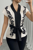 Summer Printed Temperament V-Neck Shirt